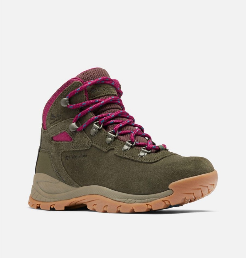 Olive Columbia Newton Ridge Plus Waterproof Amped Boot Women's Hiking Shoes | 51730JDXT