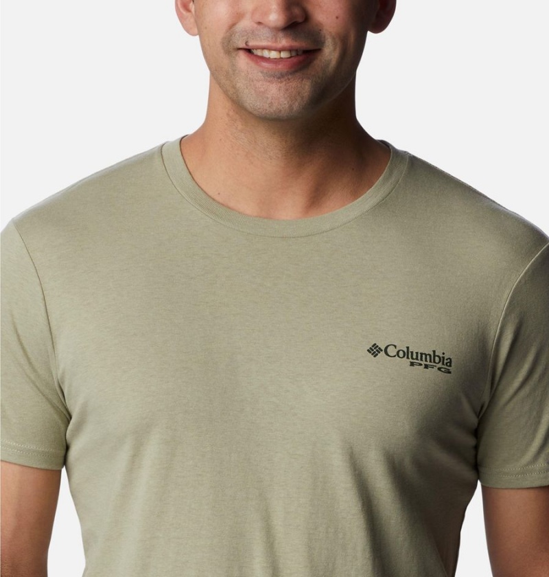 Olive Columbia PFG Gharet Graphic Men's T-Shirt | 26178QYUA