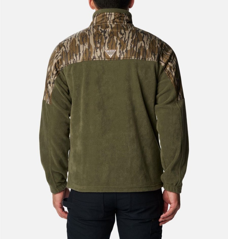 Olive Columbia PHG Fleece Overlay 1/4 Zip Men's Pullover | 78510QZBM