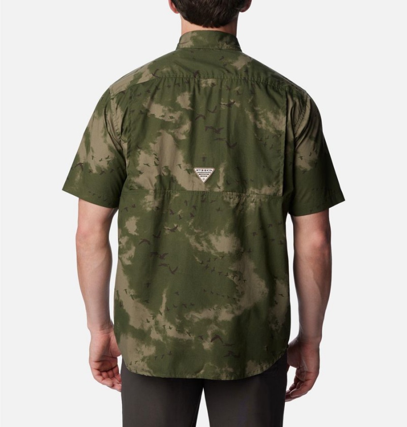 Olive Columbia PHG Super Sharptail Short Sleeve Men's Shirt | 52790GKXH