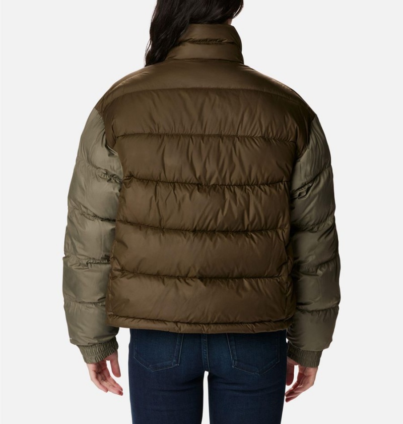 Olive Columbia Pike Lake II Cropped Women's Puffer Jacket | 50193PBAT