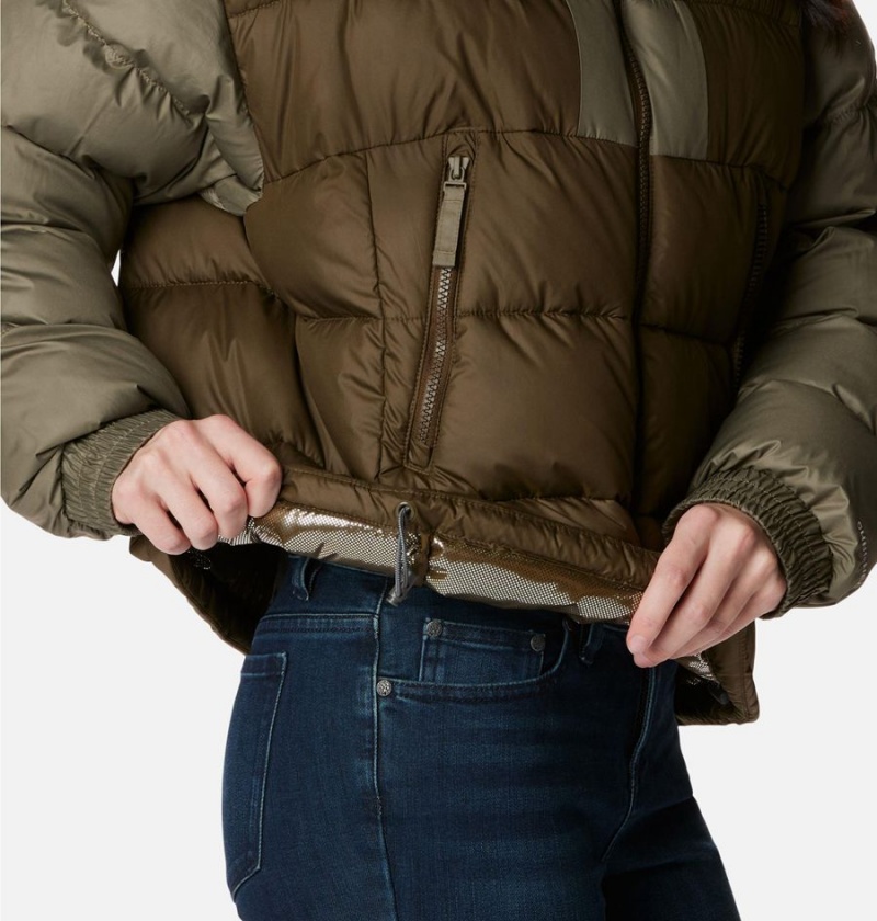 Olive Columbia Pike Lake II Cropped Women's Puffer Jacket | 50193PBAT