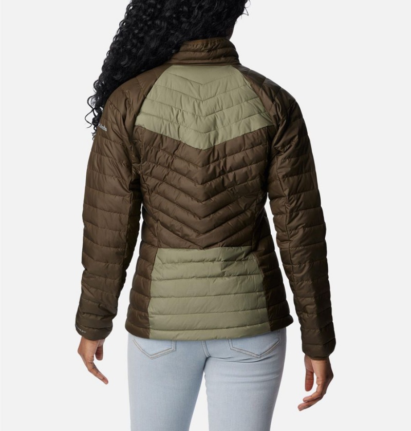 Olive Columbia Powder Lite II Full Zip Women's Puffer Jacket | 79462KDRY