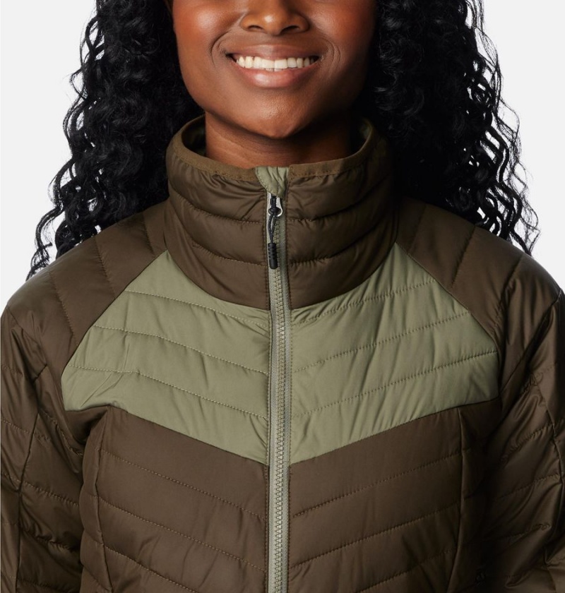 Olive Columbia Powder Lite II Full Zip Women's Puffer Jacket | 79462KDRY