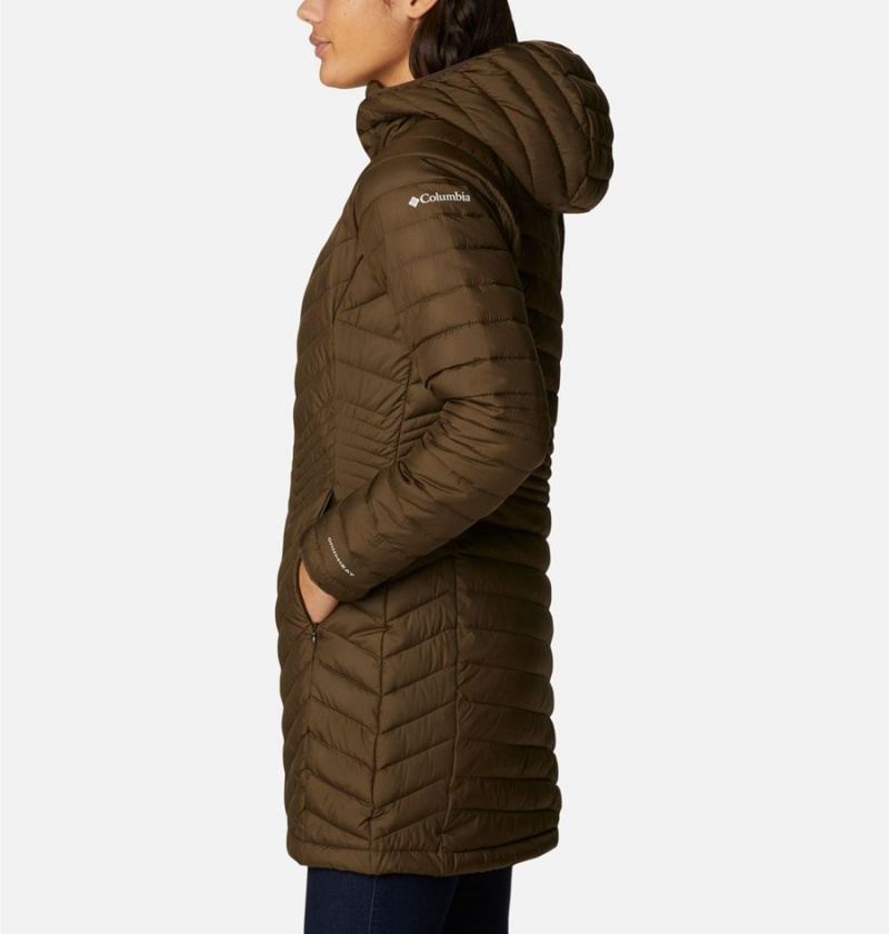 Olive Columbia Powder Lite Mid Women's Puffer Jacket | 82739ZSNX