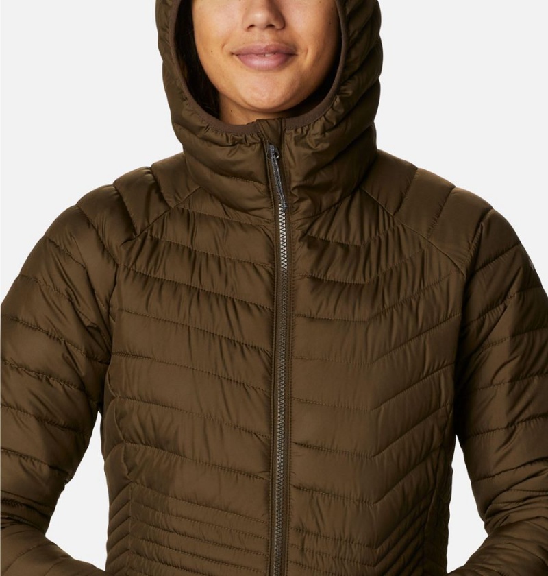 Olive Columbia Powder Lite Mid Women's Puffer Jacket | 82739ZSNX