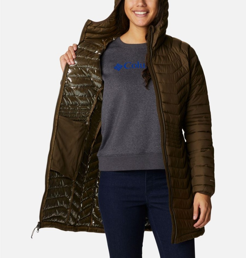 Olive Columbia Powder Lite Mid Women's Puffer Jacket | 82739ZSNX