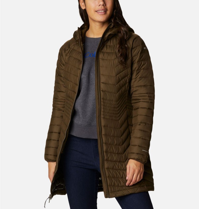 Olive Columbia Powder Lite Mid Women's Puffer Jacket | 82739ZSNX