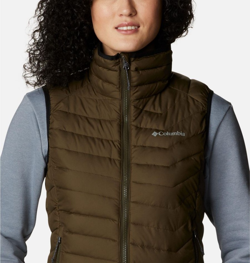 Olive Columbia Powder Lite Women's Vest | 18245GNTB