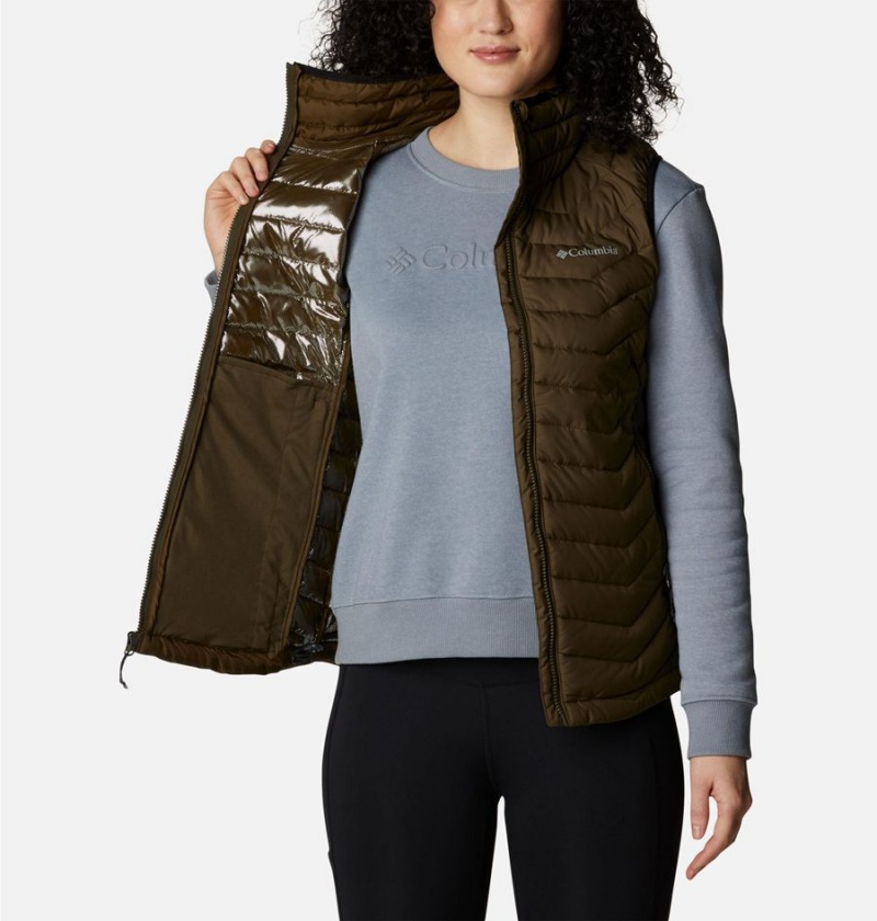 Olive Columbia Powder Lite Women's Vest | 18245GNTB