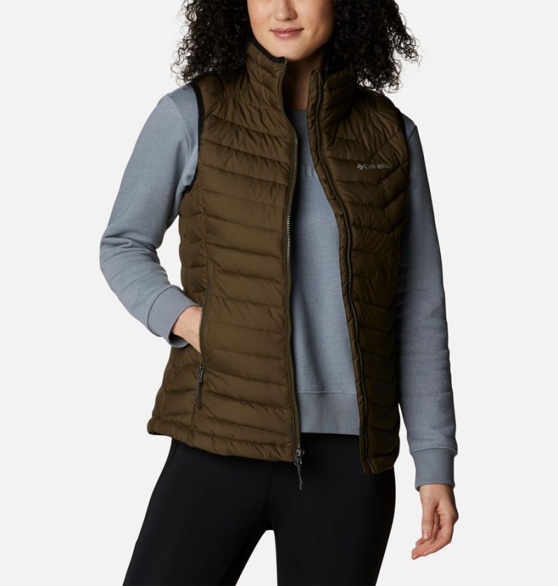 Olive Columbia Powder Lite Women's Vest | 18245GNTB