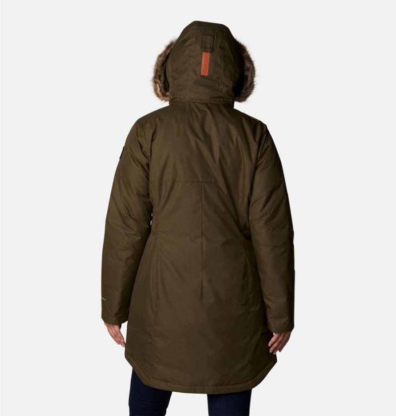 Olive Columbia Suttle Mountain Long Insulated Women's Coats | 59672CNFO