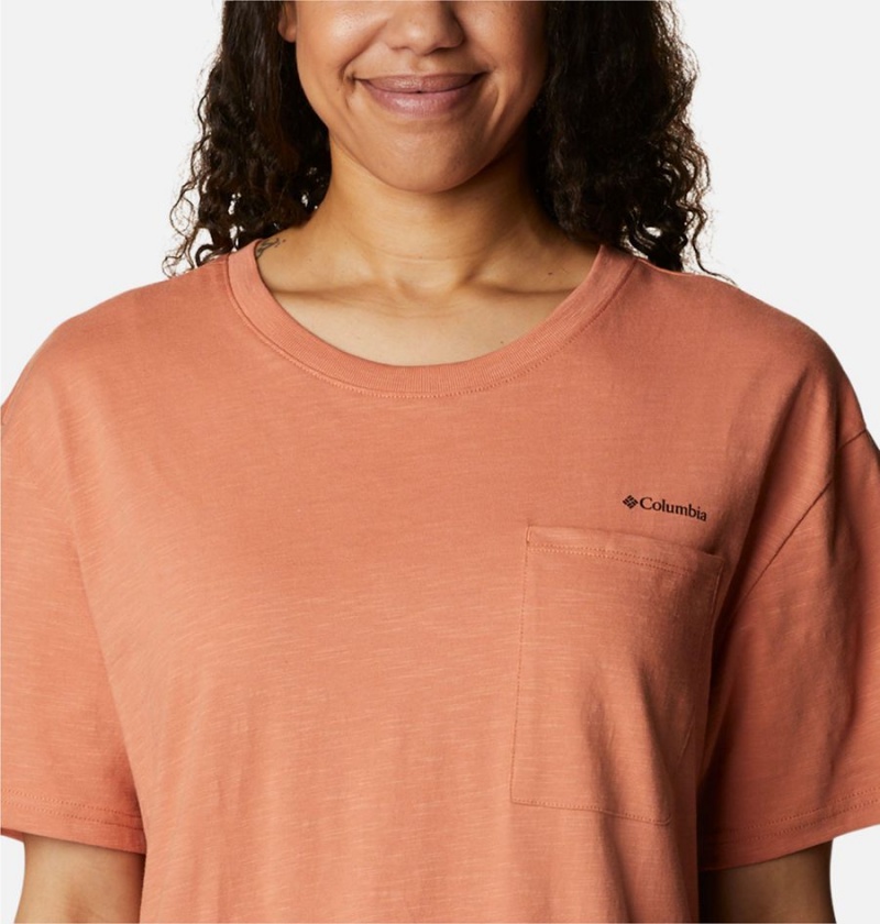 Orange Columbia Break It Down Women's T-Shirt | 19762HQEI