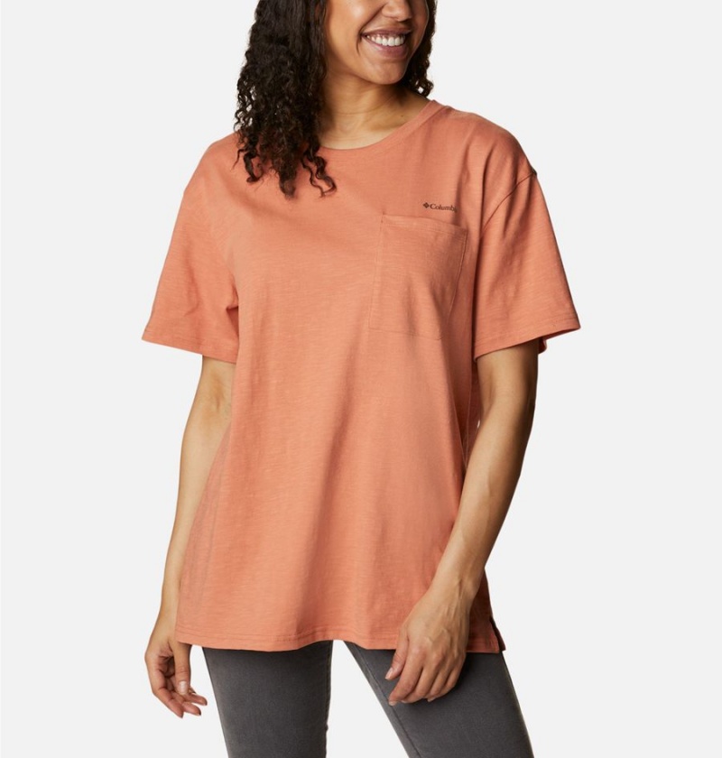 Orange Columbia Break It Down Women's T-Shirt | 19762HQEI