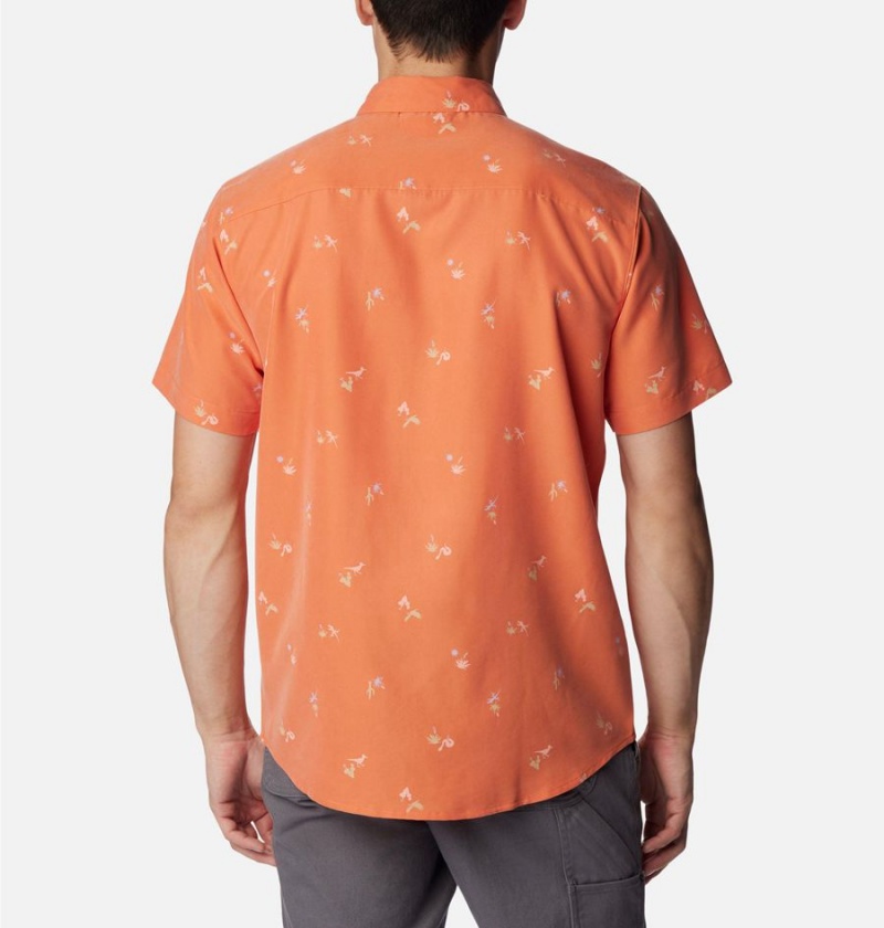 Orange Columbia Captree Island Short Sleeve Men's Shirt | 83941JBMV