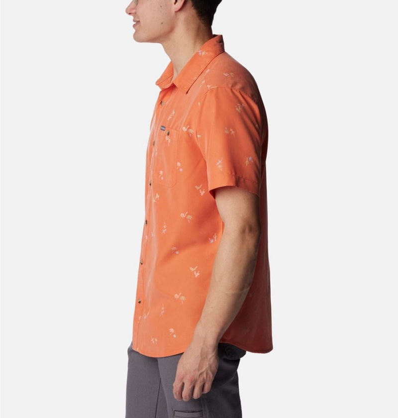 Orange Columbia Captree Island Short Sleeve Men's Shirt | 83941JBMV