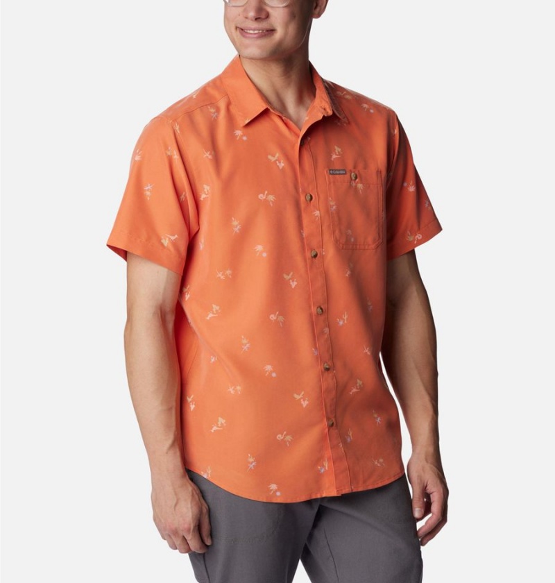 Orange Columbia Captree Island Short Sleeve Men's Shirt | 83941JBMV