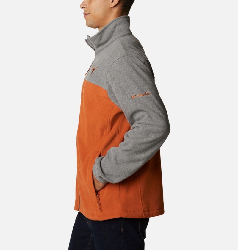 Orange Columbia Collegiate Flanker III - Texas Men's Fleece Jacket | 07584SKFR