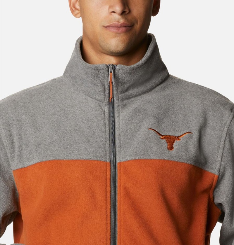 Orange Columbia Collegiate Flanker III - Texas Men's Fleece Jacket | 07584SKFR