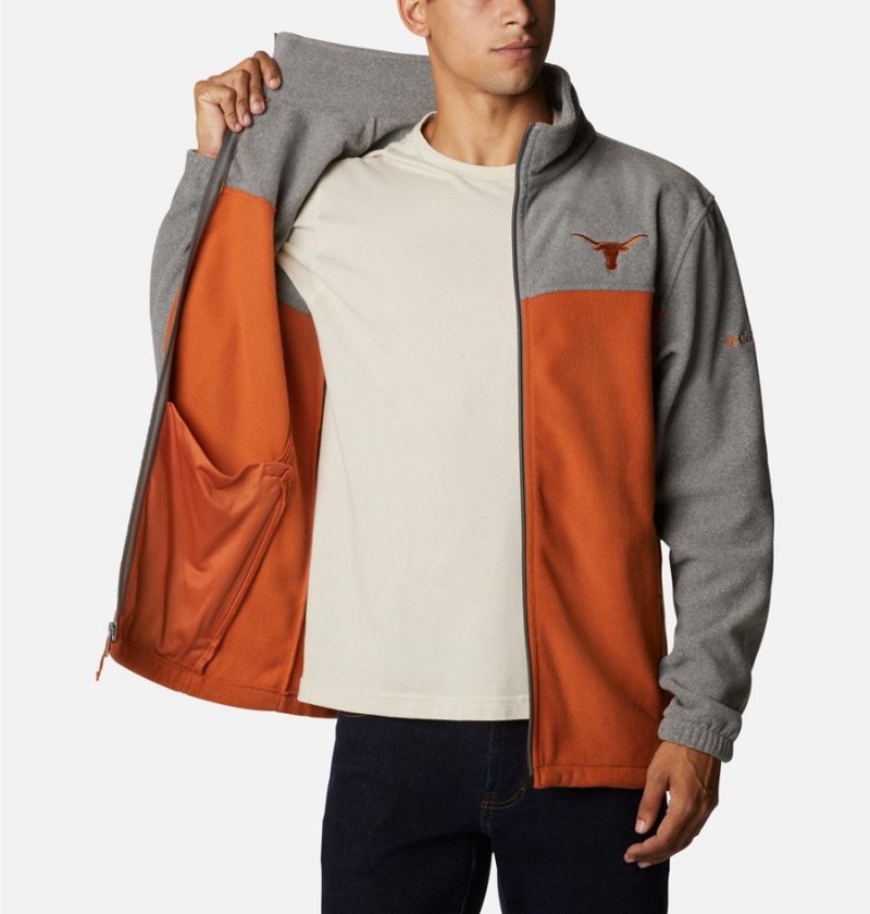 Orange Columbia Collegiate Flanker III - Texas Men's Fleece Jacket | 07584SKFR