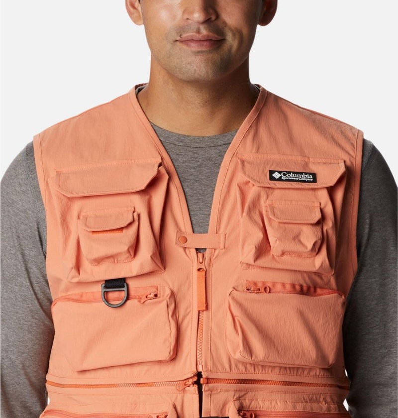 Orange Columbia Field Creek Big Horn Men's Vest | 30678ZEQF