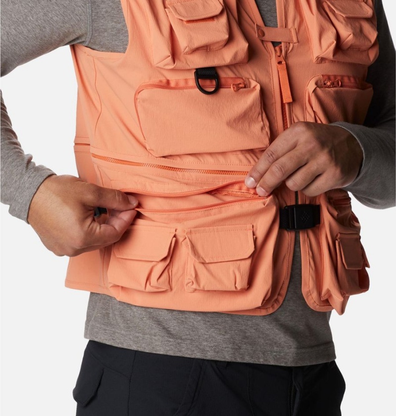 Orange Columbia Field Creek Big Horn Men's Vest | 30678ZEQF