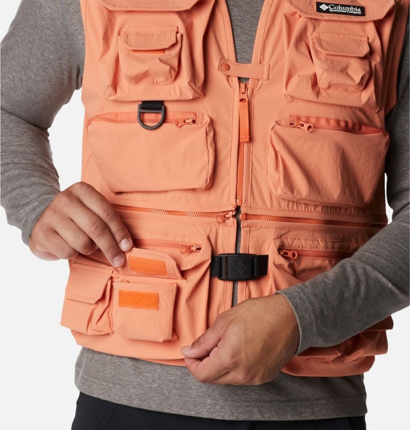 Orange Columbia Field Creek Big Horn Men's Vest | 30678ZEQF