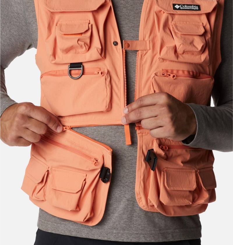 Orange Columbia Field Creek Big Horn Men's Vest | 30678ZEQF