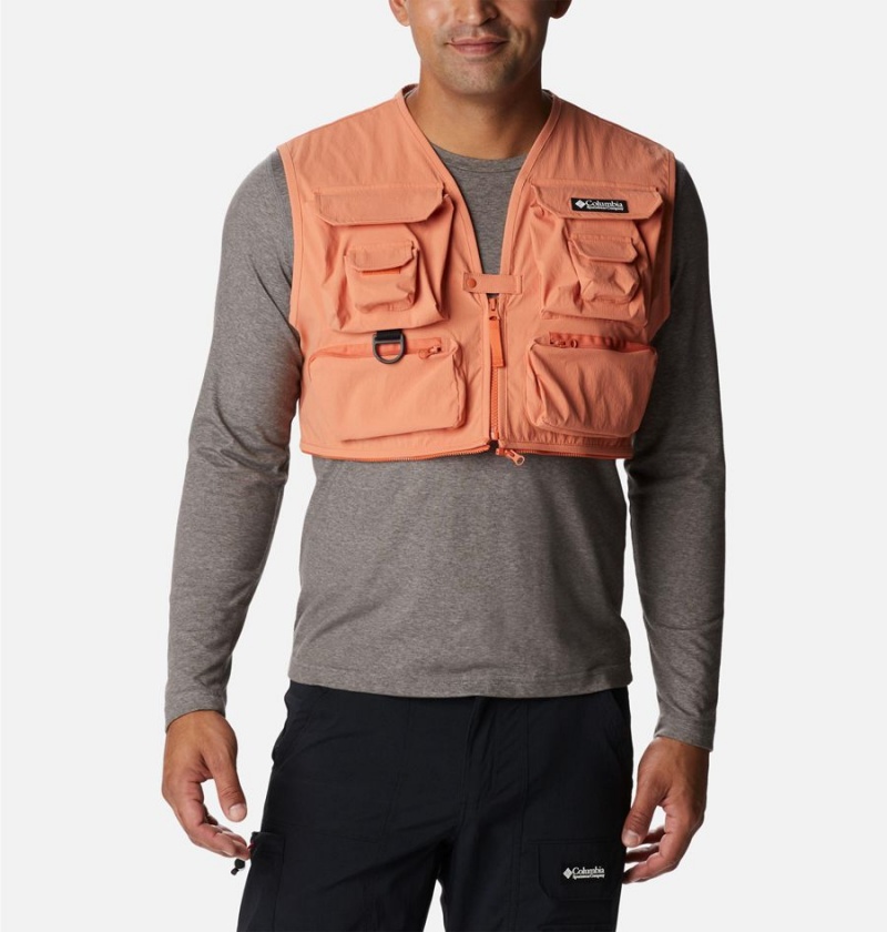 Orange Columbia Field Creek Big Horn Men's Vest | 30678ZEQF