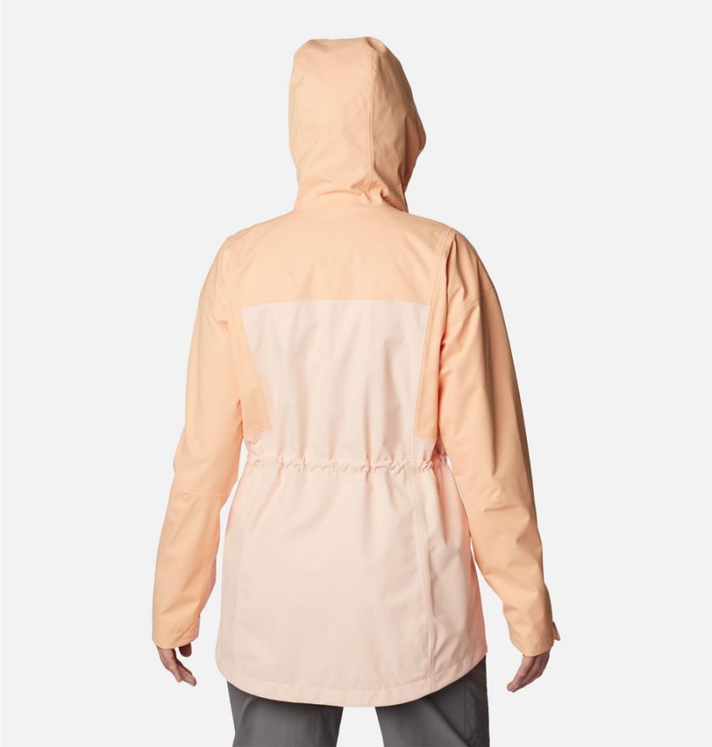 Orange Columbia Hikebound Long Women's Rain Jacket | 54829HQPV