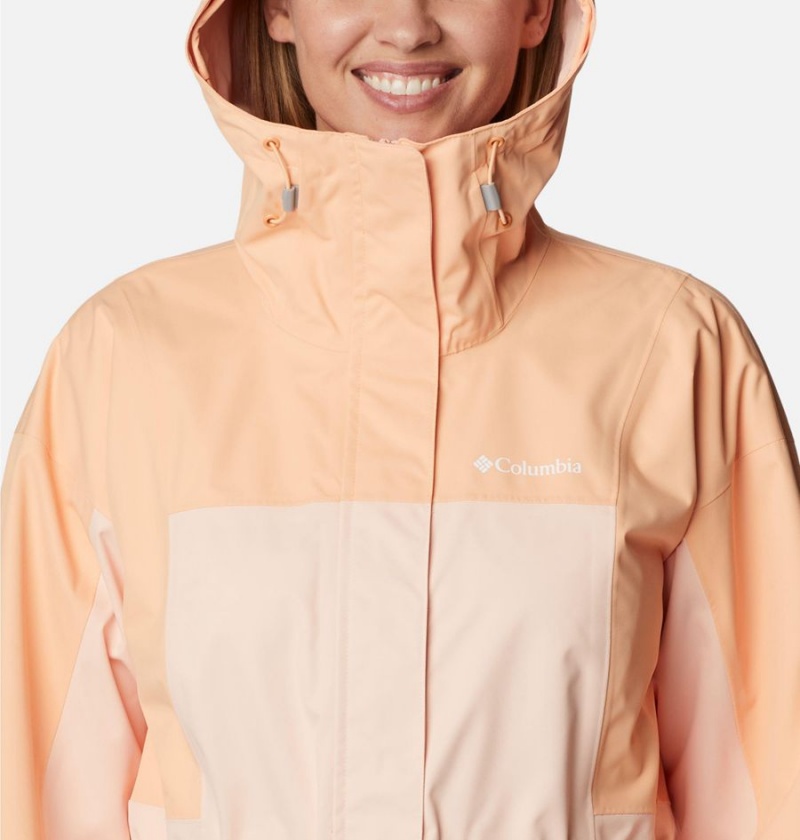 Orange Columbia Hikebound Long Women's Rain Jacket | 54829HQPV