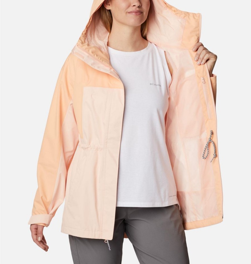 Orange Columbia Hikebound Long Women's Rain Jacket | 54829HQPV