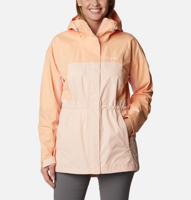 Orange Columbia Hikebound Long Women\'s Rain Jacket | 54829HQPV