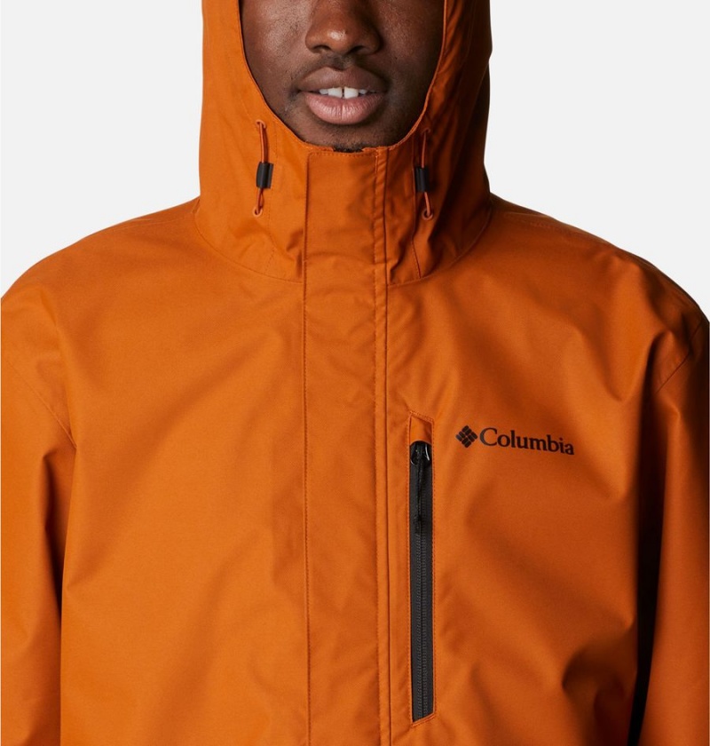 Orange Columbia Hikebound Men's Rain Jacket | 20879ACDM