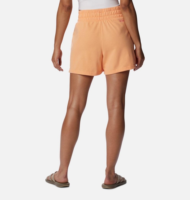 Orange Columbia Logo III French Terry Women's Shorts | 87940BUCL