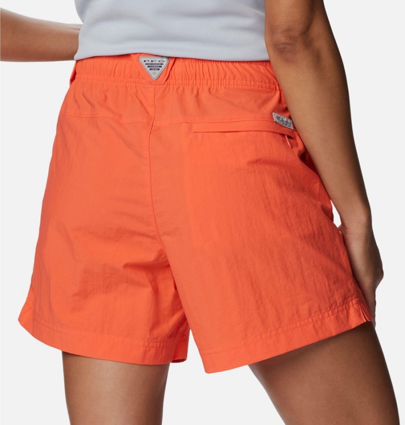 Orange Columbia PFG Backcast Water Women's Shorts | 25641GFHX