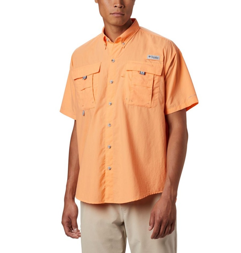 Orange Columbia PFG Bahama II Short Sleeve Men\'s Shirt | 18042WZHL