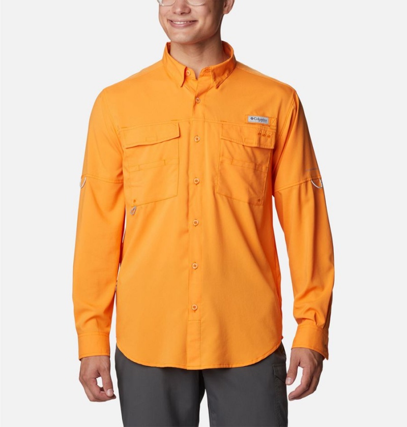 Orange Columbia PFG Blood and Guts IV Woven Long Sleeve Men\'s Shirt | 13625OCBV