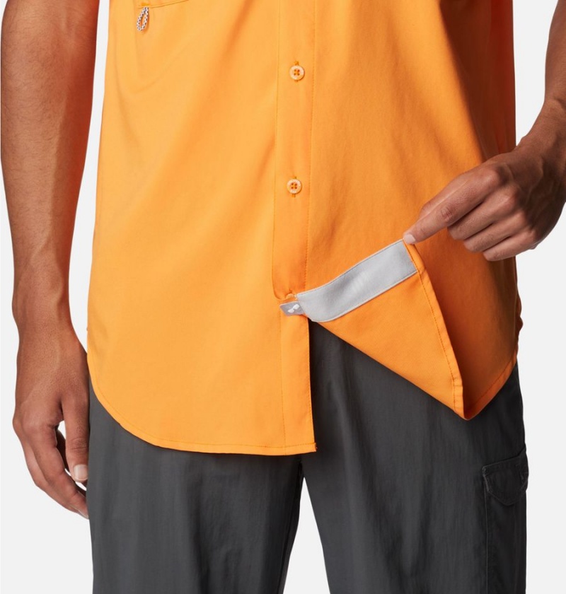 Orange Columbia PFG Blood and Guts IV Woven Short Sleeve Men's Shirt | 24650TCEU