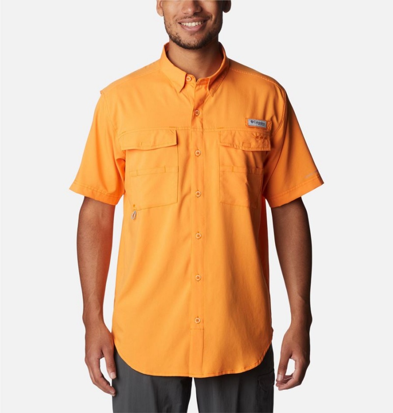 Orange Columbia PFG Blood and Guts IV Woven Short Sleeve Men\'s Shirt | 24650TCEU