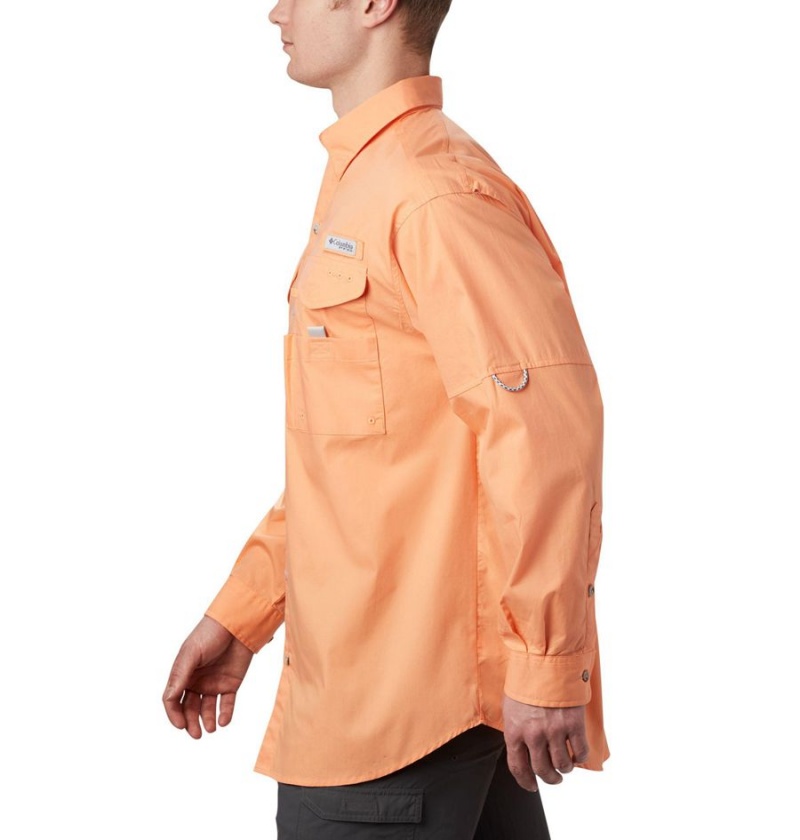 Orange Columbia PFG Bonehead Long Sleeve Men's Shirt | 96027EWCM