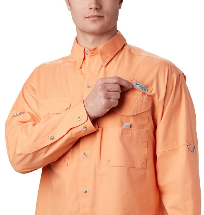 Orange Columbia PFG Bonehead Long Sleeve Men's Shirt | 96027EWCM