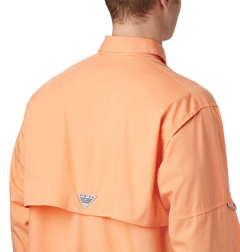 Orange Columbia PFG Bonehead Long Sleeve Men's Shirt | 96027EWCM