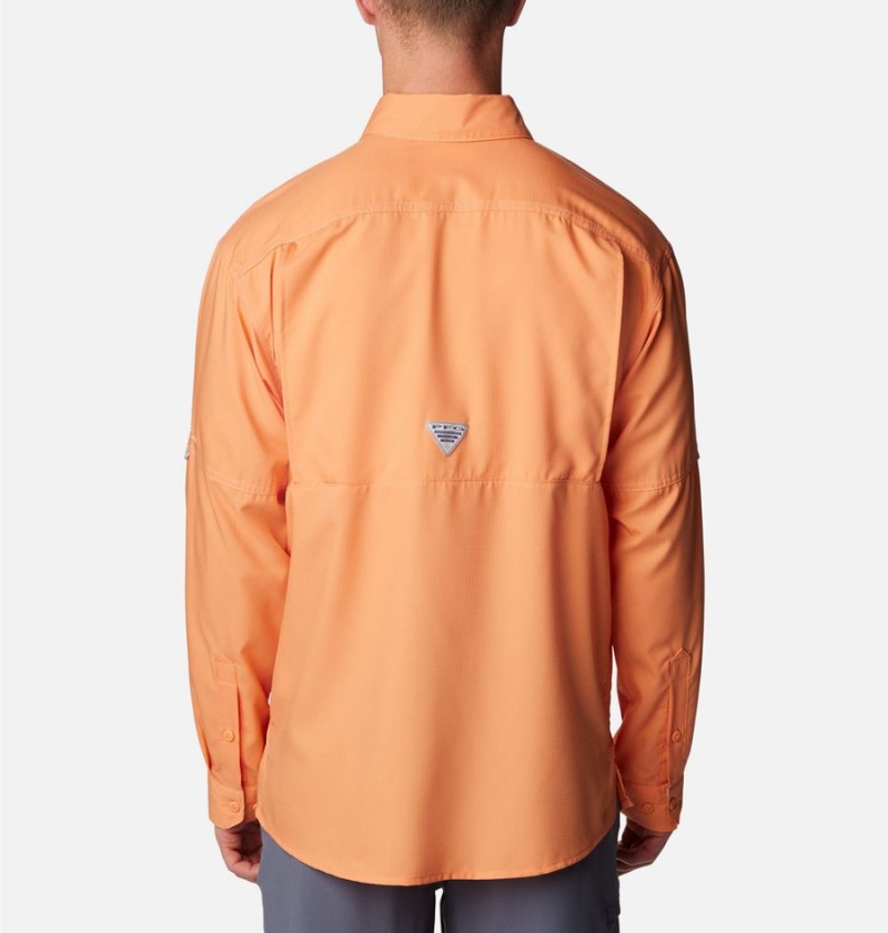 Orange Columbia PFG Low Drag Offshore Long Sleeve Men's Shirt | 56084WEJQ