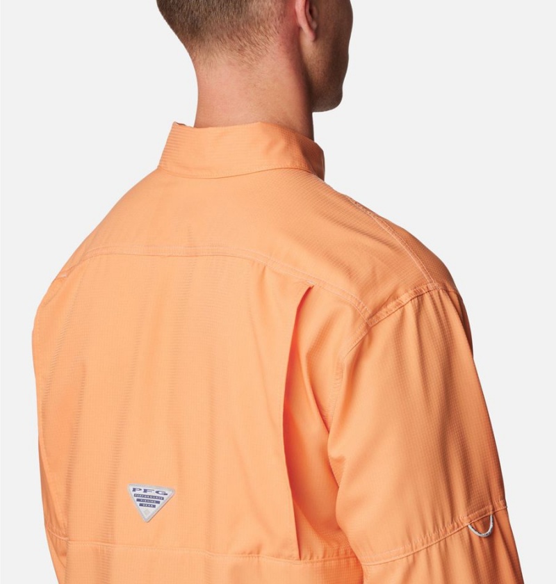 Orange Columbia PFG Low Drag Offshore Long Sleeve Men's Shirt | 56084WEJQ