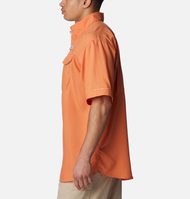 Orange Columbia PFG Low Drag Offshore Short Sleeve Men's Shirt | 32950XRHB