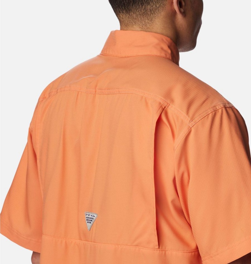 Orange Columbia PFG Low Drag Offshore Short Sleeve Men's Shirt | 32950XRHB