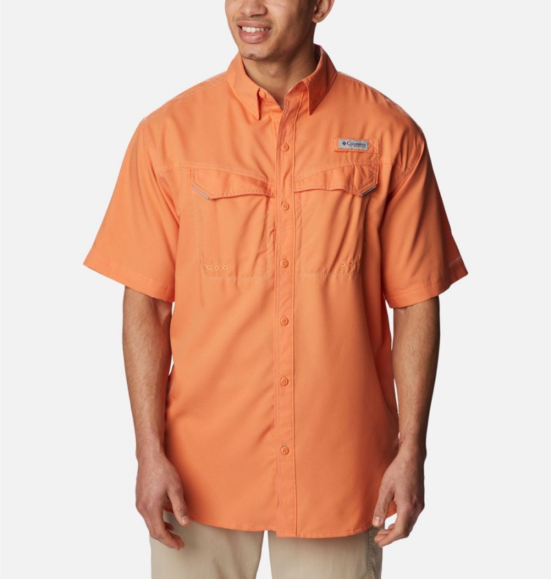 Orange Columbia PFG Low Drag Offshore Short Sleeve Men\'s Shirt | 32950XRHB