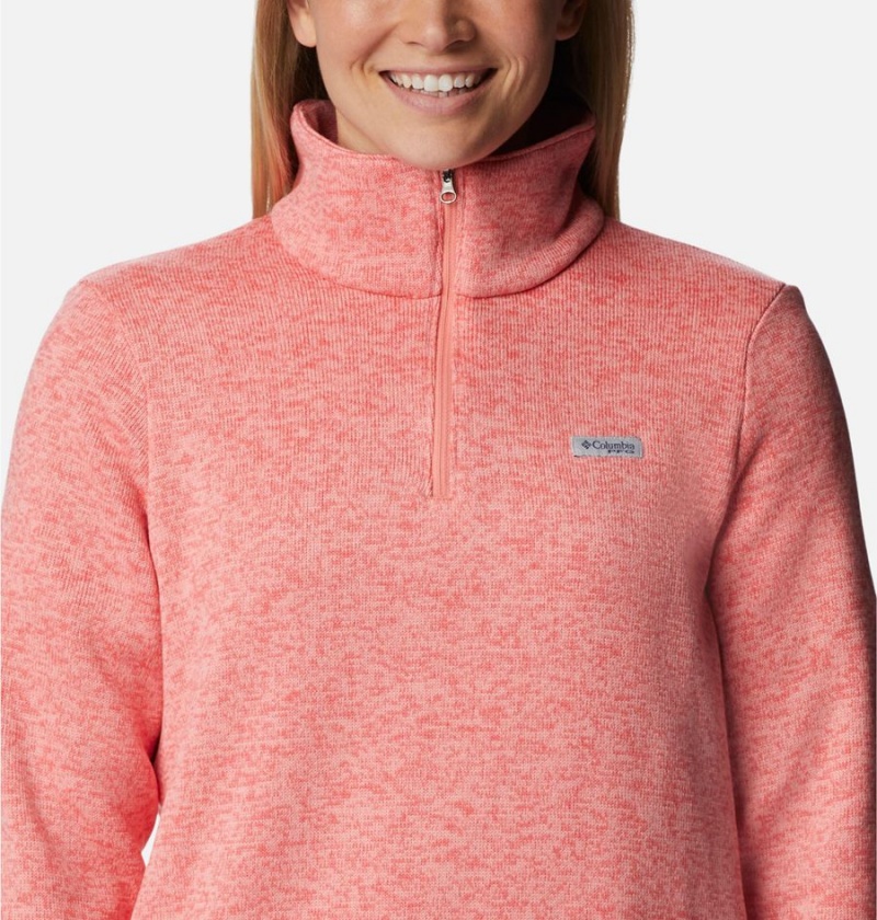 Orange Columbia PFG Reel Cozy Quarter Zip Women's Pullover | 26915DFCT