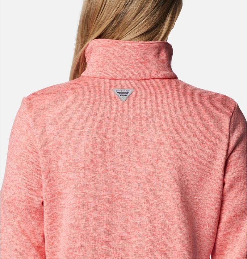 Orange Columbia PFG Reel Cozy Quarter Zip Women's Pullover | 26915DFCT